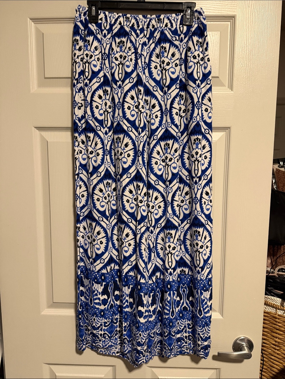 Haute Hippie Blue and White Printed Wide Leg Pants